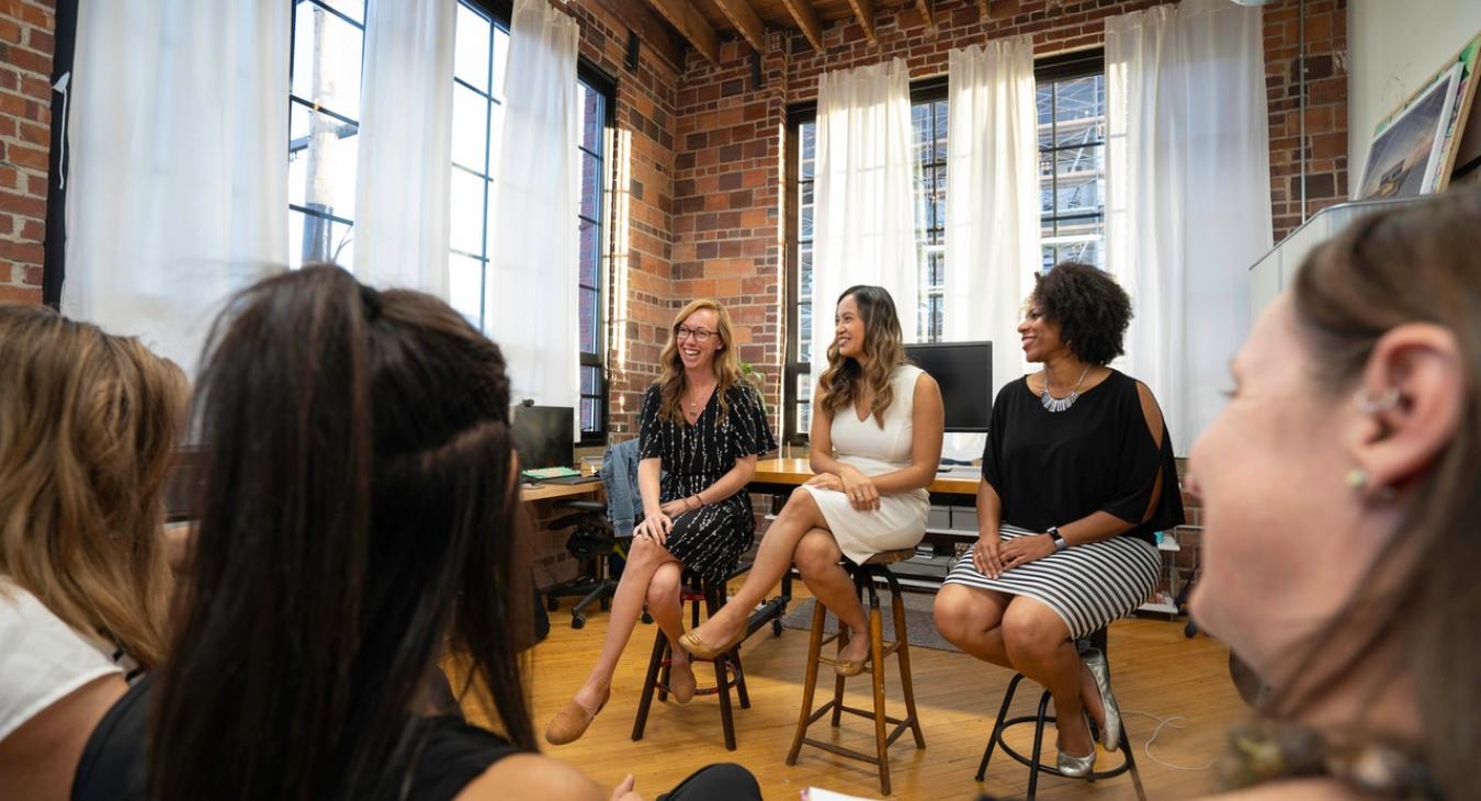 Seminar women circle of chairs