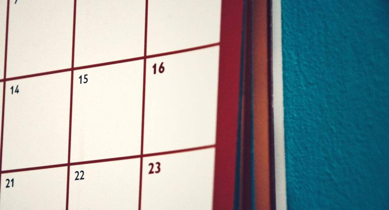 Calendar photo close up